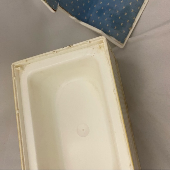 Vintage 1984 Barbie Heart Family Nursery Wicker Bath Tub & Car Seat - Picture 7 of 11